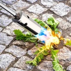 Weed Burner Blowtorch Garden Torch Weeds Killer Burner with Adjustable Flame Outdoor Moss Fungus Weed Wand