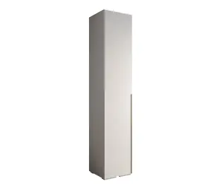 Elegant White Inova I Hinged Door Wardrobe W500mm H2370mm D470mm - Compact Storage with Vertical Gold Handle