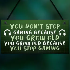 Red Ocean Games Room Novelty Gamer Sign For Boys Bedroom Man Cave Funny Gifts For Him