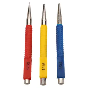 3pc Centre Punch Metal Nail Brads Dot Marking Set Colour Coded 1.5mm - 3mm