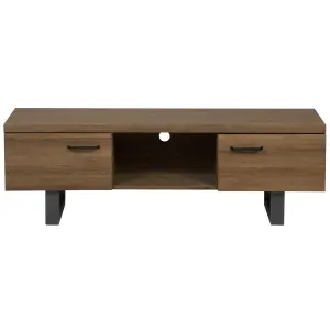 Beliani Modern TV Stand Dark Wood TIMBER