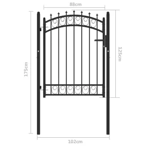 Berkfield Fence Gate with Spikes Steel 100x125 cm Black