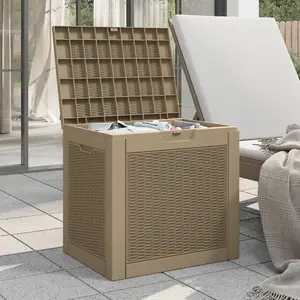 Berkfield Garden Storage Box Light Brown 55.5x43x53 cm Polypropylene