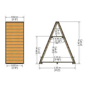 Shire Triangular Wooden Log store