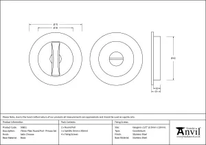 From The Anvil Satin Chrome 75mm Plain Round Pull - Privacy Set