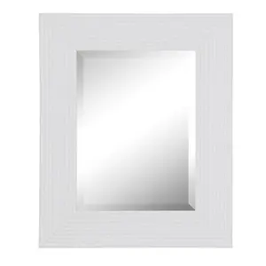 Madge Glass Wall Mirror Gloss White / 74.5cm H x 102.5cm W