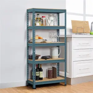 Yaheetech Neptune Blue Metal 5 Tiers Boltless Storage Shelf for Warehouse Home