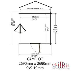 Shire Camelot 9x9 Log Cabin 19mm Logs