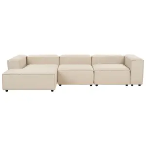 Right-Hand Corner Sofa ARDAL Beige Fabric 3 Seater Right Hand