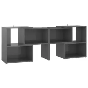 Berkfield TV Cabinet High Gloss Grey 104x30x52 cm Engineered Wood