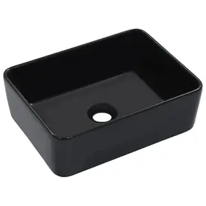 Berkfield Wash Basin 40x30x13 cm Ceramic Black