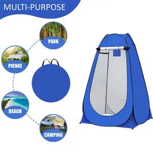 Pop-Up Privacy Tent Portable Outdoor Camping Shower Toilet Changing Room Hiking Blue