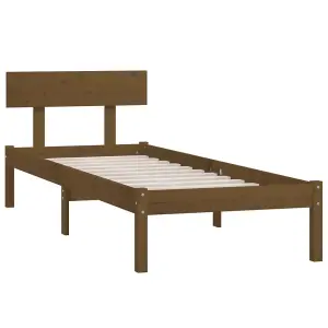 Berkfield Bed Frame Honey Brown Solid Wood Pine 90x190 cm Single