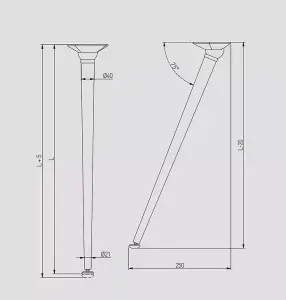 Table Leg Breakfast Bar Worktop Support Kitchen Round 710mm Oblique White