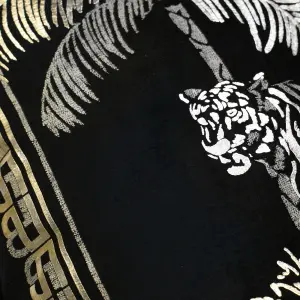 Tiger Tiger Opulent Foil Printed Luxury Black Velvet Filled Cushion