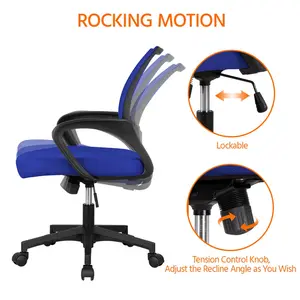 Mid-Back Mesh Swivel Office Chair Blue