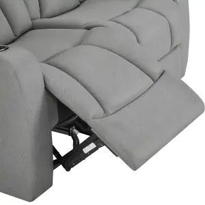 Hannah 3 Seater Electric Recliner, Dark Grey Air Leather