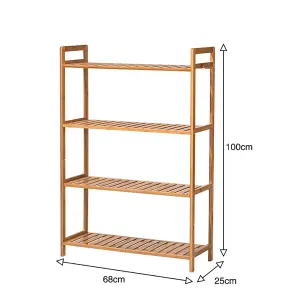 4 Tier Bookshelves Home Office Bookcase Shelf Storage Organizer for Bedroom Living Room Home Office 680mm(W)