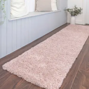 Super Soft Blush Pink Shaggy Area Rug 60x110cm