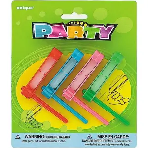 Unique Party Plain Noisemaker (Pack of 4) Multicoloured (One Size)