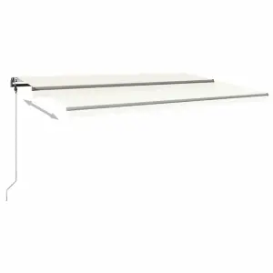 Berkfield Freestanding Manual Retractable Awning 500x300 cm Cream