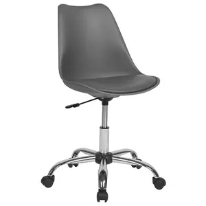 Desk Chair Faux Leather Grey DAKOTA