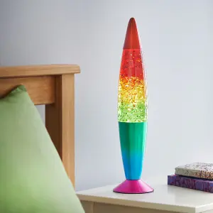 Global Gizmos Rainbow Glitter Retro Lava Lamp