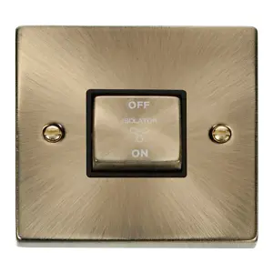 Click Scolmore Deco Fan Isolation Switch 10A 3 Pole Antique Brass - VPAB520BK