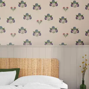 Joules Multicolour Floral Smooth Wallpaper Sample