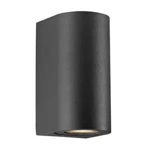 Nordlux Canto Maxi 2 Outdoor Patio Terrace Garden Wall Light In Seaside Black (Height) 17.2cm