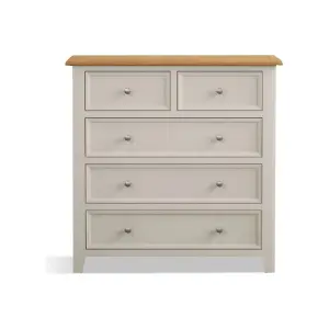 Hemsby Oak and Soft White Painted 2 Over 3 Chest of drawers