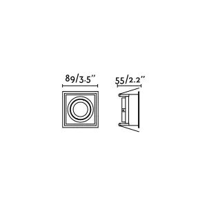 Luminosa Hyde Black Tiltable square Recessed Downlight, GU10