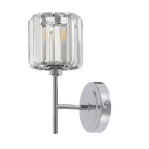 GoodHome Antpitta Chrome effect Wired LED Bathroom wall light