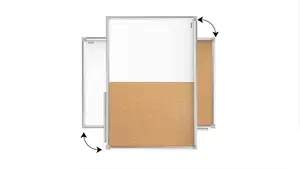 ALLboards COMBO whiteboard dry erase magnetic and cork notice board aluminium frame 90x60 cm