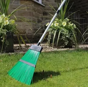 Telescopic Extendable Garden Broom - Green