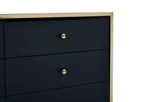 Birlea Fenwick 6 Drawer Chest Black & Gold