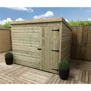 7 x 5 Pressure Treated T&G Pent Wooden Bike Store / Wooden Garden Shed + Single Door (7' x 5' / 7ft x 5ft) (7x5)