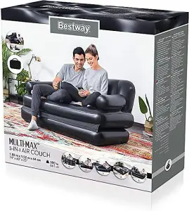 5 in 1 Inflatable Double Sofa Lounger Couch, Airbed, Mattress & Sofabed  Fast Setup