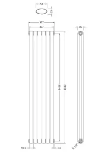 Vertical Double Panel Radiator - 1500mm x 383mm - 3105 BTU - Anthracite