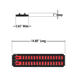 Ernst 8492 1/4" Socket Boss Storage Organiser Rail 2-Rail Twist Lock 13" Red