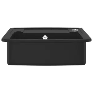 Berkfield Granite Kitchen Sink Single Basin Black