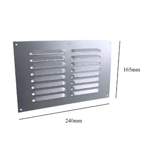 9" x 6" Louvre Vent Satin Anodised Aluminium / Metal Chrome Grille Cover