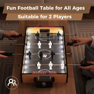 COSTWAY 51cm Foosball Table Mini Football Table w/ LED Lights Compact Game Table