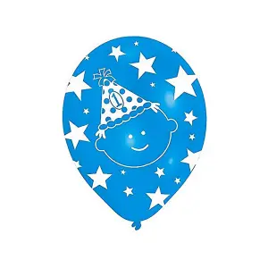 Amscan Stars 1st Birthday Balloon (Pack of 6) Blue/White (One Size)