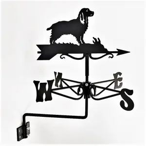 Mini Springer Spaniel Weathervane - Steel - L38 x W38 x H48.5 cm - Black