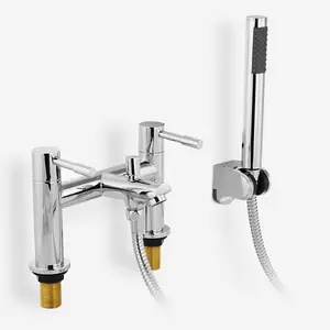 Nes Home Shower Handset and Adjustable Slider Riser Rail Kit with Bath Shower Mixer Tap