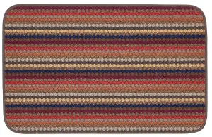 Helsinki Brown Striped Heavy duty Mat, 140cm x 80cm