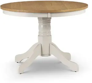 Conklin Round Solid Wood Base Dining Table Three Posts Table Base Colour: Ivory