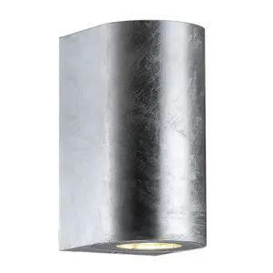 Nordlux Canto Maxi 2 Outdoor Patio Terrace Garden Wall Light In Galvanized (Height) 16cm