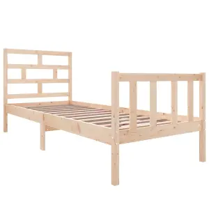 Berkfield Bed Frame Solid Wood Pine 75x190 cm 2FT6 Small Single